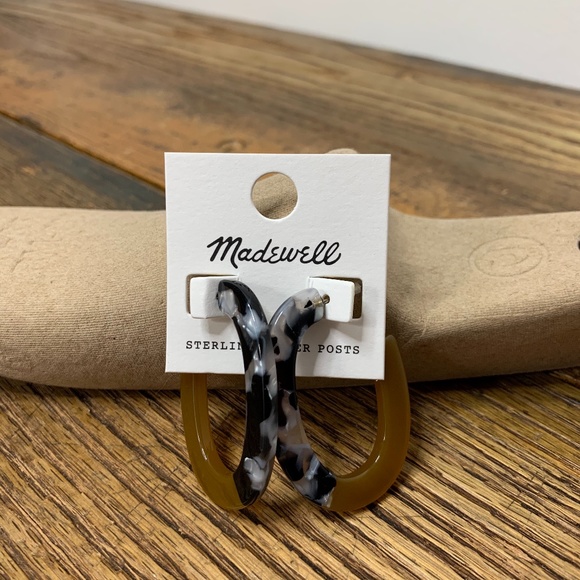 Madewell Jewelry - Madewell New Tortoise Shell Hoop Earrings